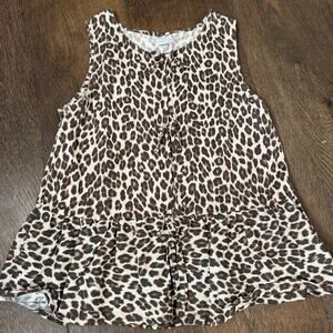 Zara Girls Leopard Blouse Tank Top Sz 13-14